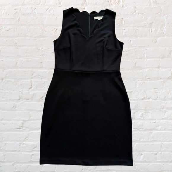💕 Like 🆕 Loft scalloped accent sleeveless v/neck little black dress